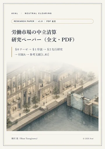 研究ペーパー『労働市場の中立清算』表紙